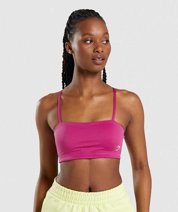 Gymshark Bandeau Ženske Sportski Grudnjak Roze | HR 3328UZG